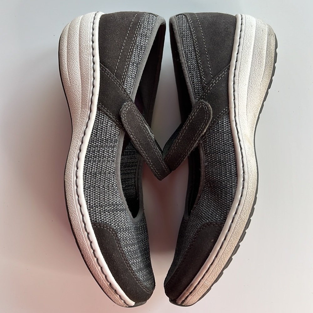Aetrex Mina Mary Jane Shoes Charcoal Gray Orthotic Slip Resistant Size 6-6.5 - Picture 10 of 12